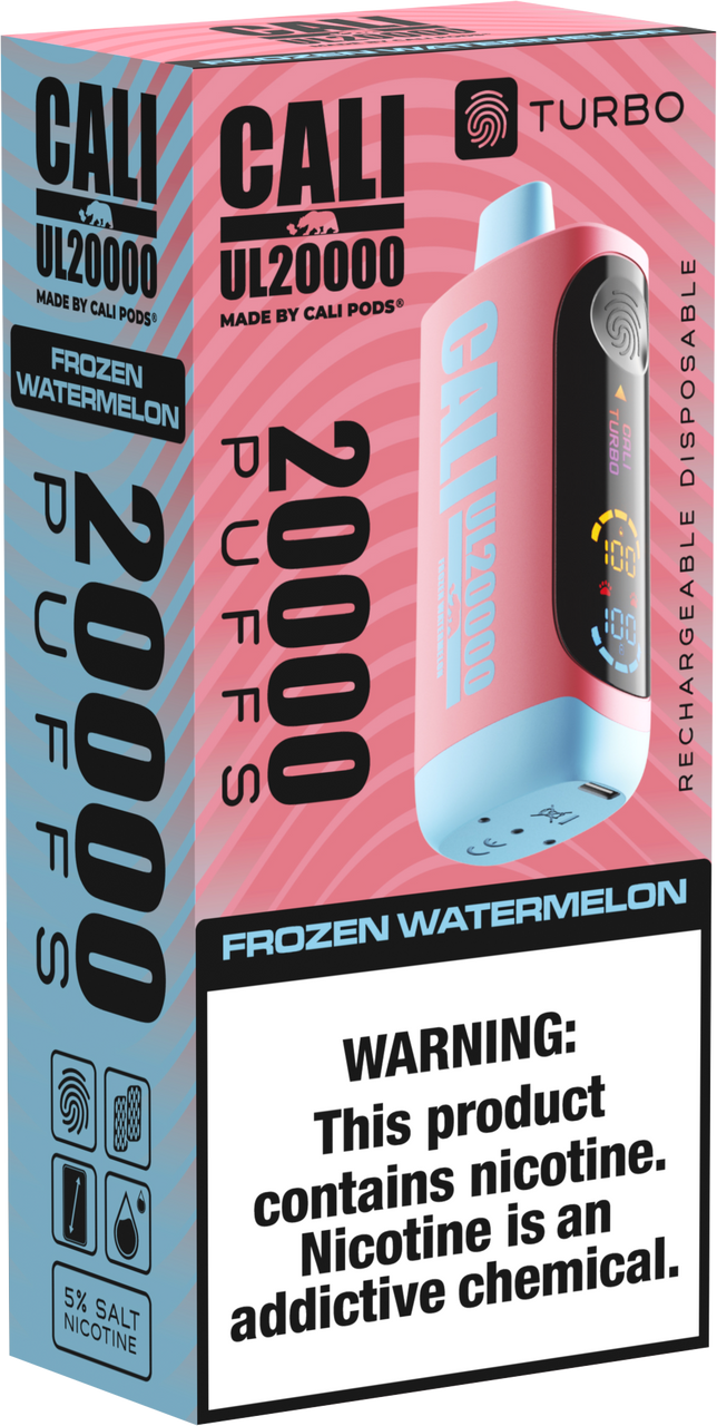 Cali Pod UL20000 6ct Frozen Watermelon with Packaging