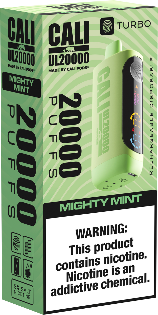 Cali Pod UL20000 6ct Mighty Mint with Packaging