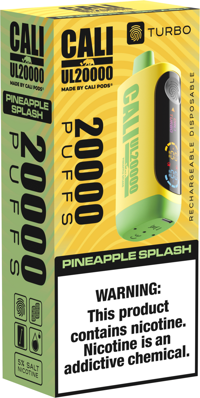 Cali Pod UL20000 6ct Pineapple with Splash Packaging