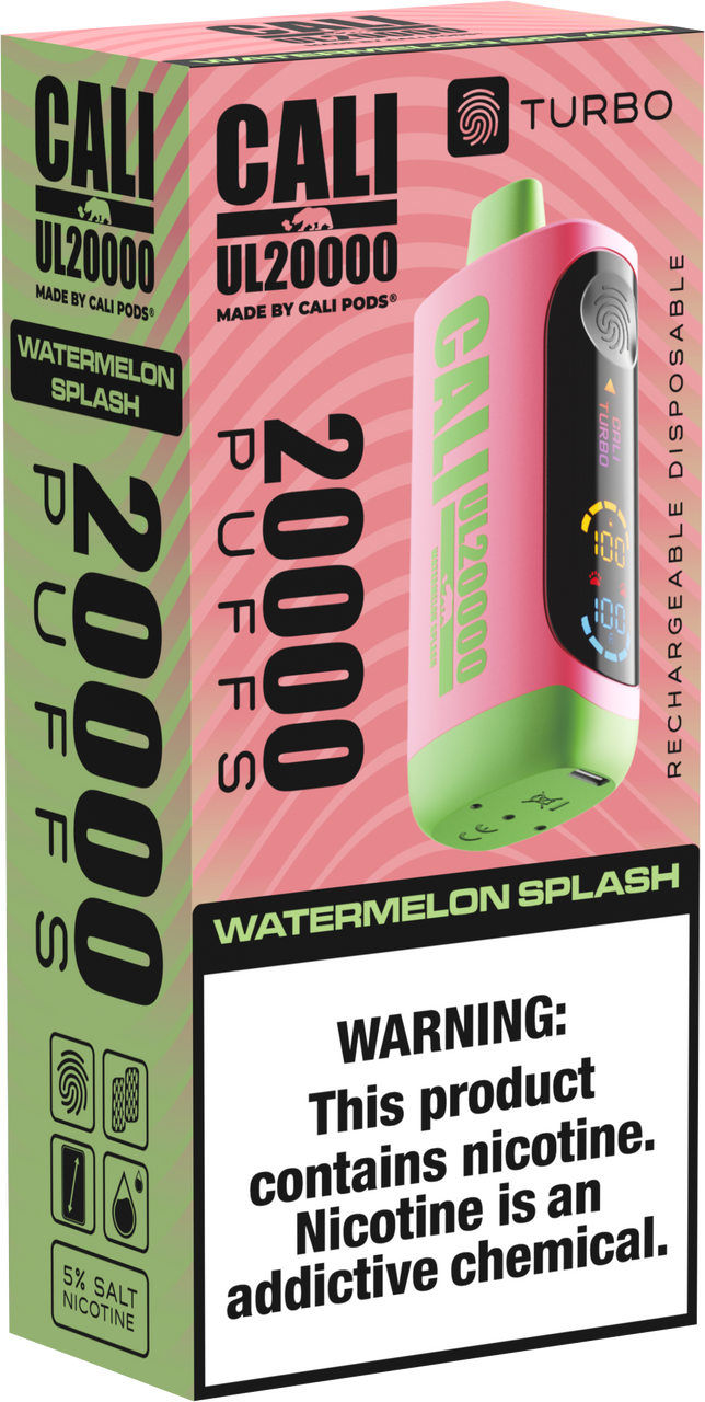 Cali Pod UL20000 6ct Watermelon Splash with Packaging