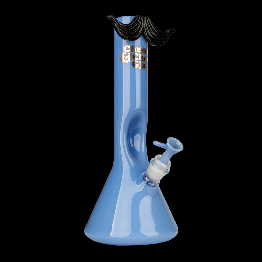 Cheech & Chong Glass 12" MOUSHTACHE Milk Blue 