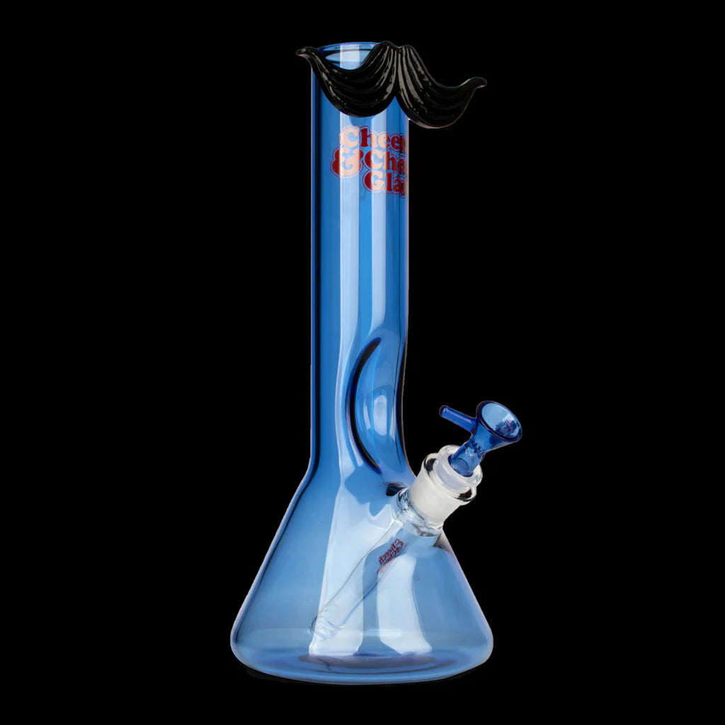 Cheech & Chong Glass 12" MOUSHTACHE Transparent Blue 