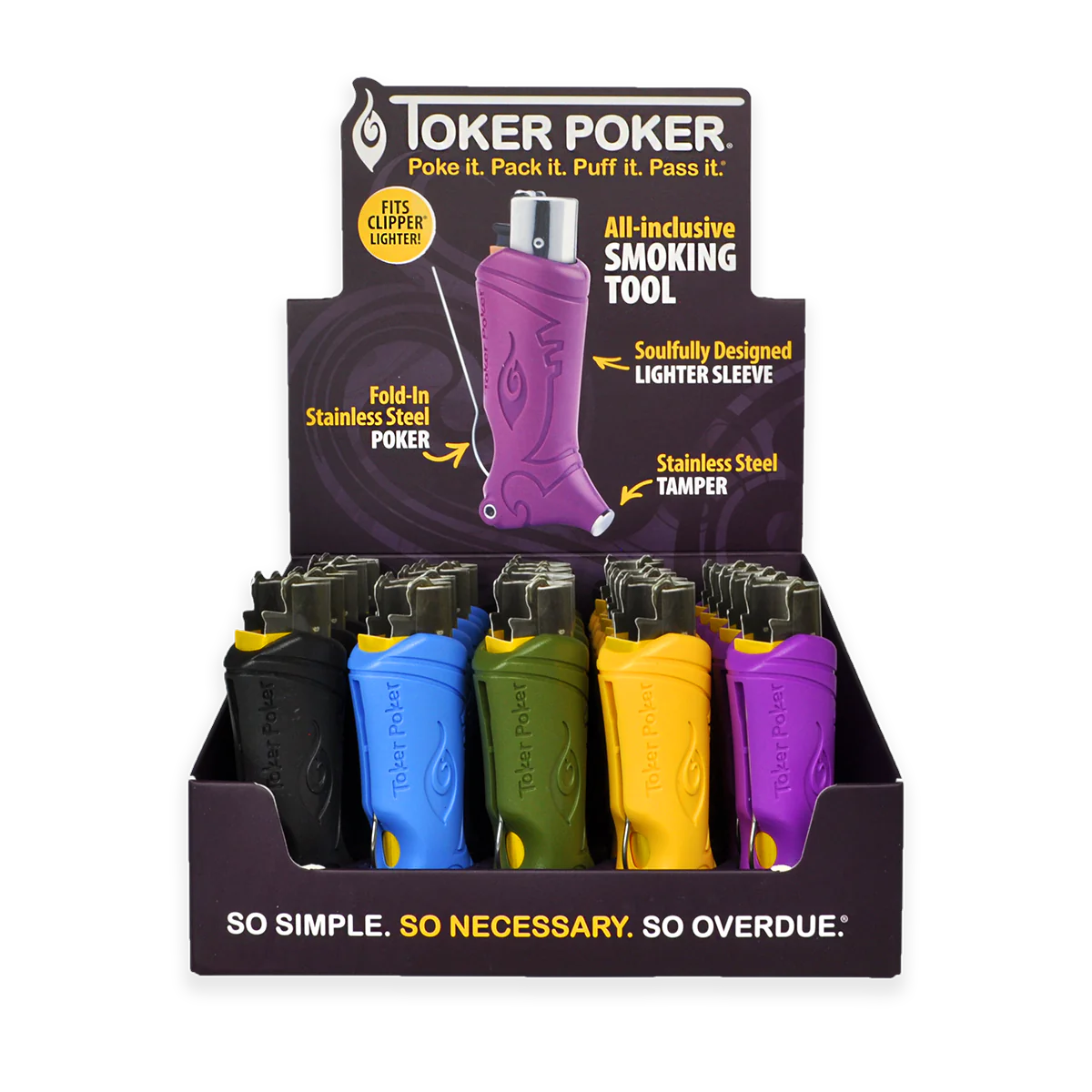 Toker Poker Clipper Mix Colors with packaging