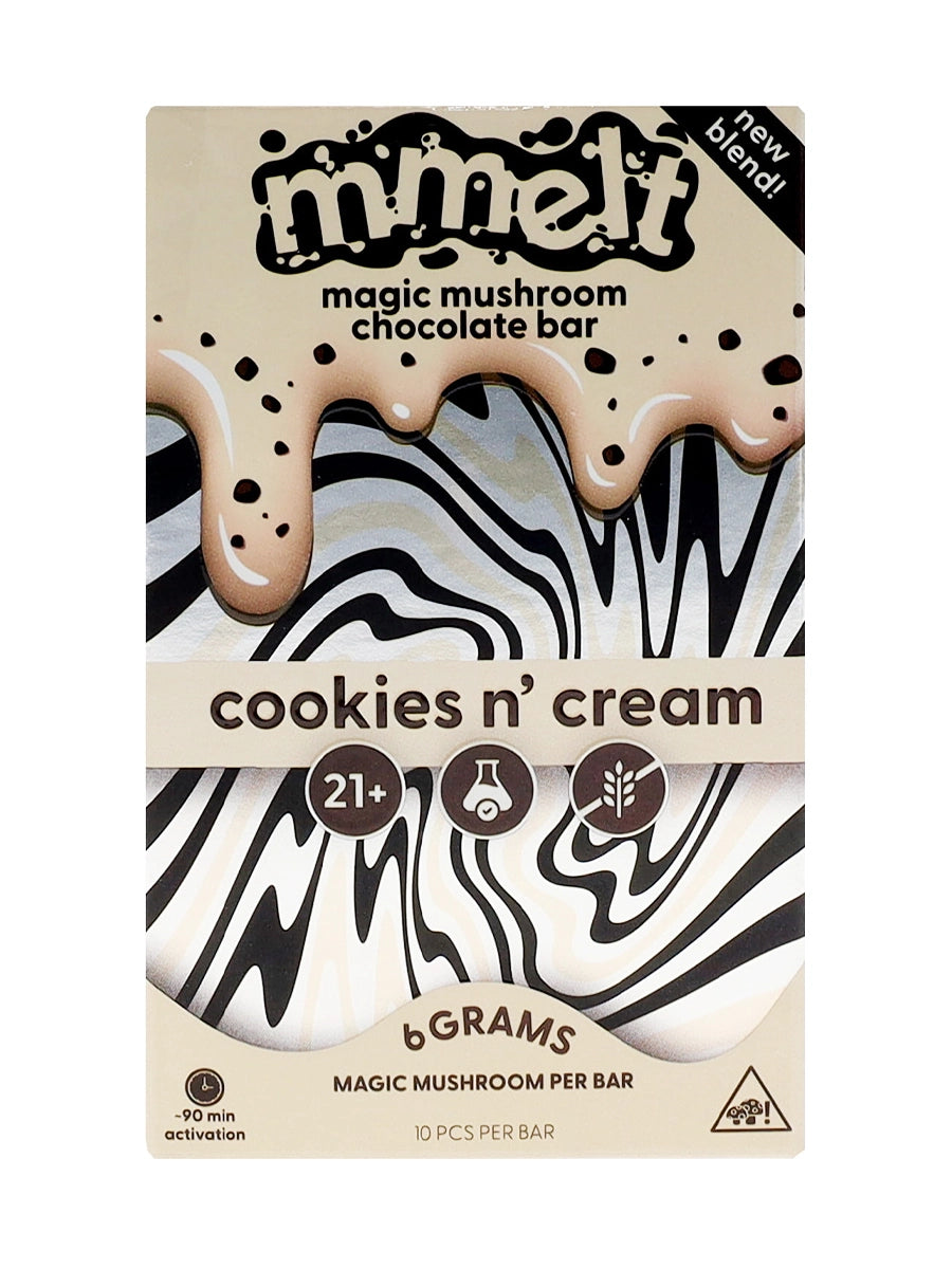 Cali Mmelt Mushroom Chocolate Cookies N' Cream with Packaging