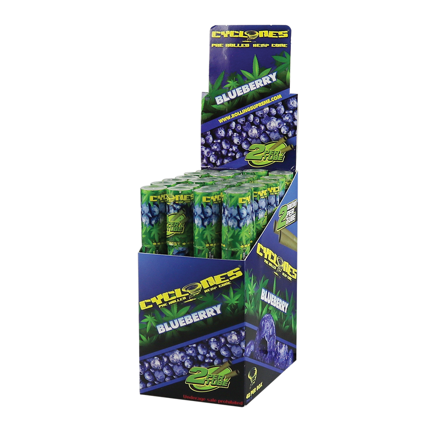 Cyclones Hemp Cones 24pk Blueberry with packaging