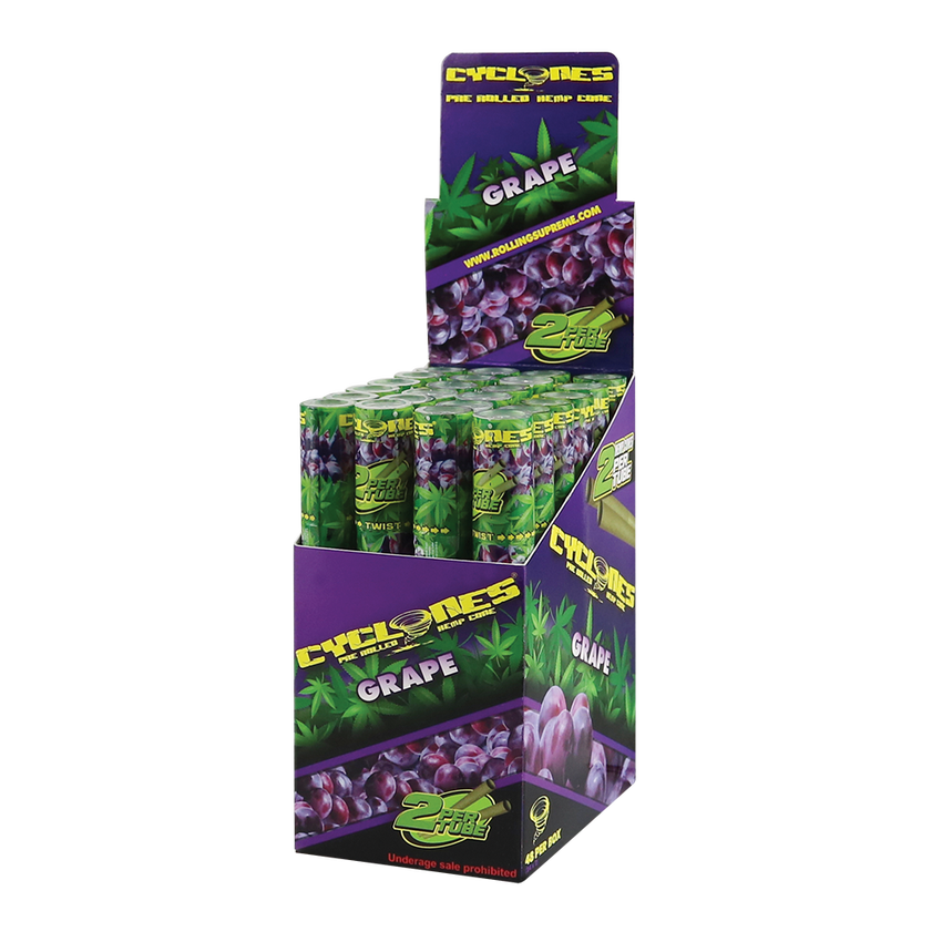 Cyclones Hemp Cones 24pk Grape with packaging