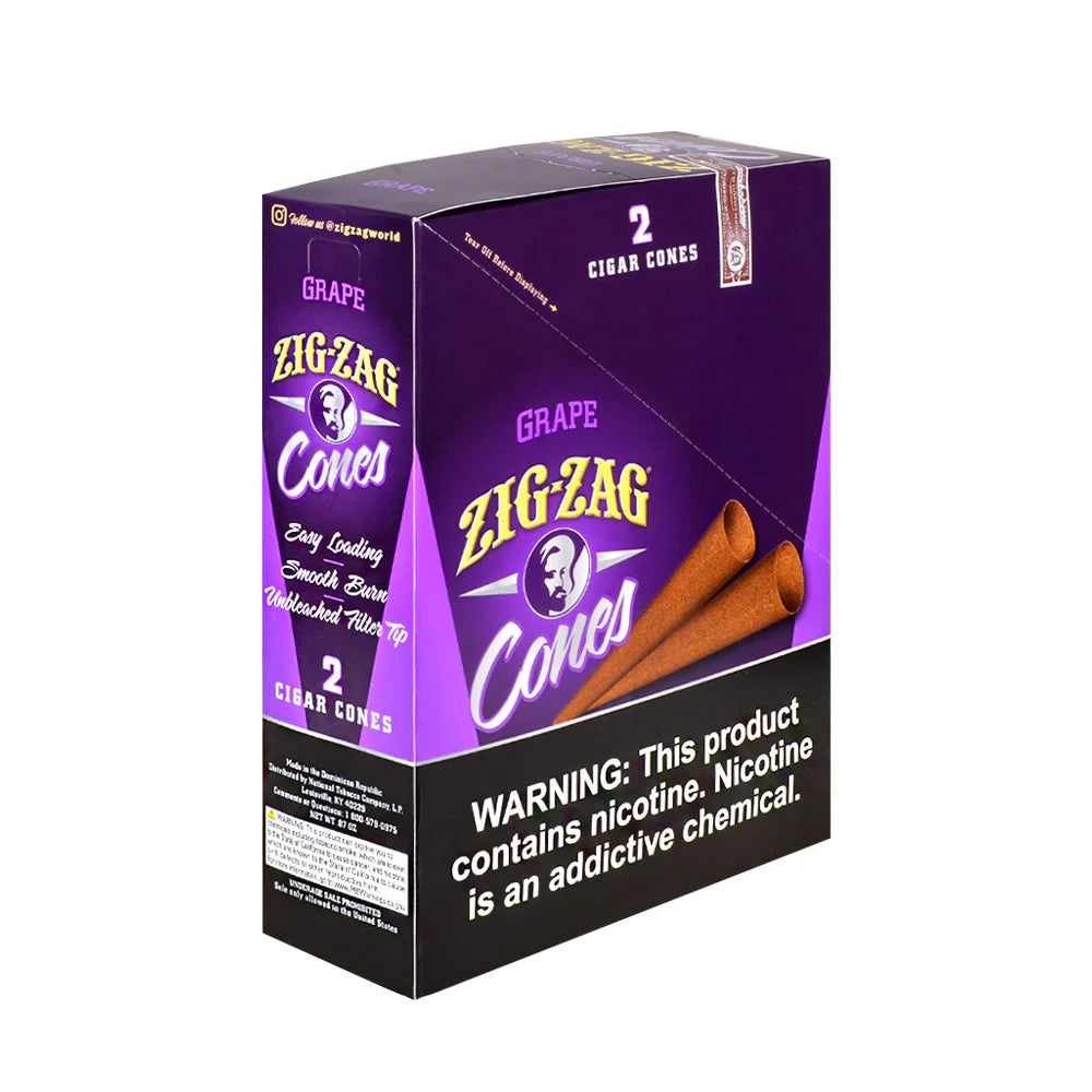 Zig-zag 2 Cigar cones | 15-pack Grape