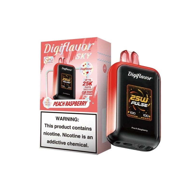 Digi Flavor Sky 25K 5ct Peach Raspberry with packaging