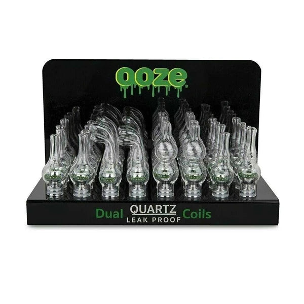 OOZE DUAL QUARTZ COILS + GLASS GLOBE ASSORTED DISPLAY 32 COUNT WITH PACKAGING