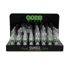 OOZE DUAL QUARTZ COILS + GLASS GLOBE ASSORTED DISPLAY 32 COUNT WITH PACKAGING