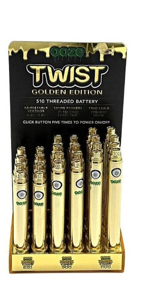 OOZE TWIST BATTERY DISPLAY GOLD 24PK 