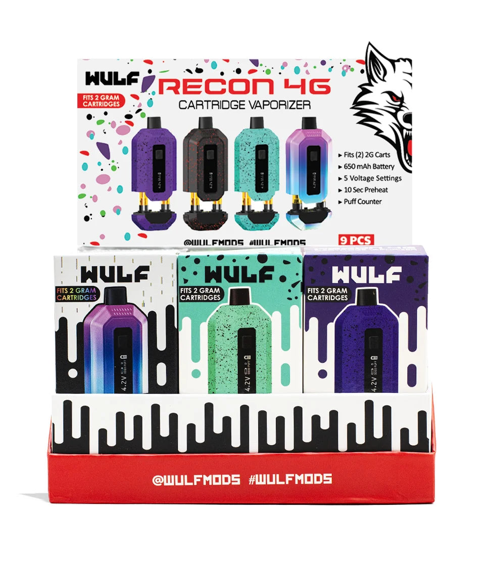 WULF RECON 4G CARTRIDGE VAPORIZER 9PCS WITH PACKAGING
