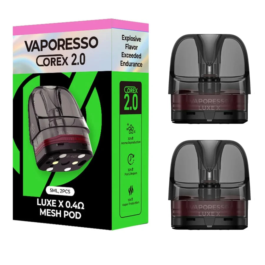 VAPORESSO LUXE X 0.4 COREX 2.0 MESH POD - 2PCS. WITH PACKAGING