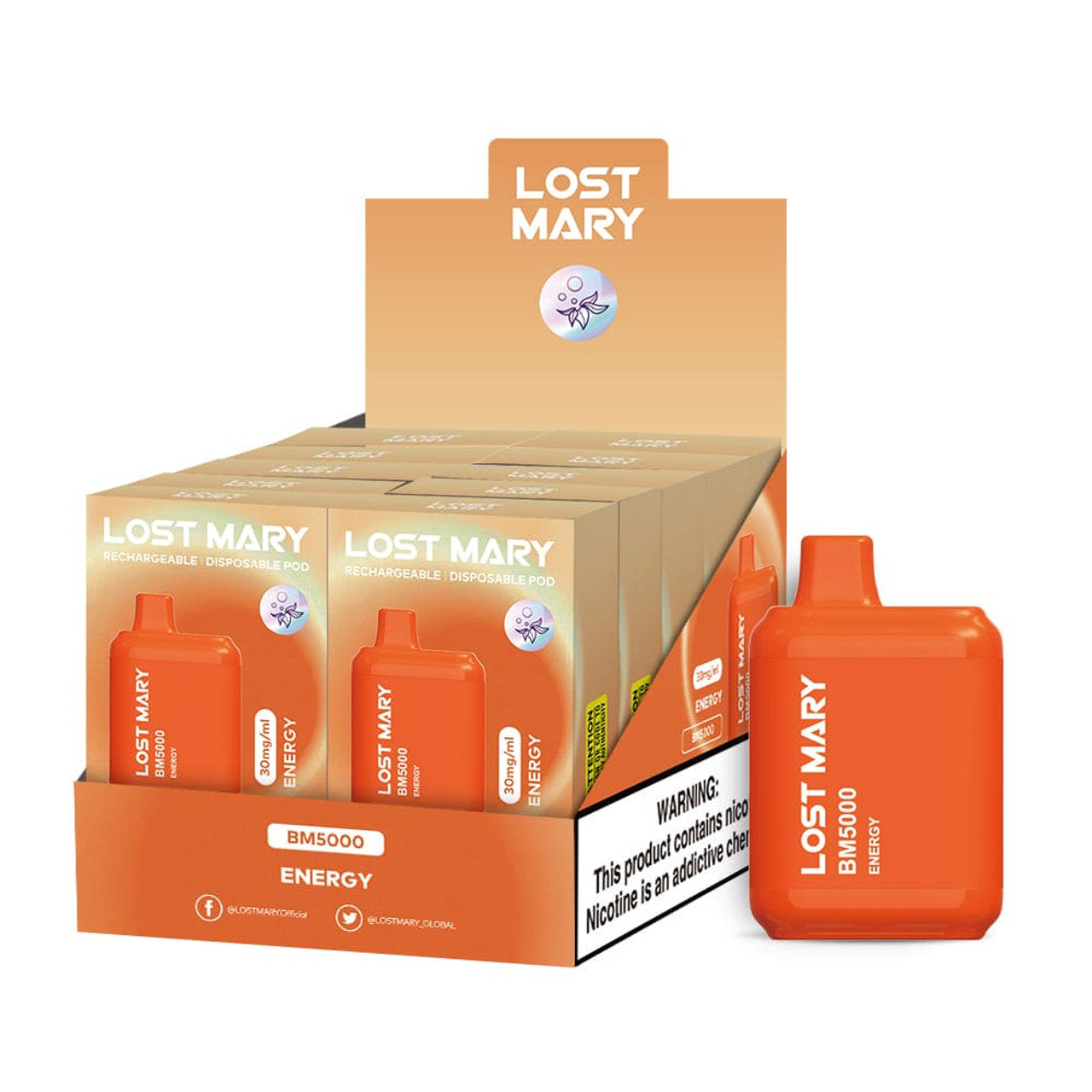Lost Mary Bm5000 3% 10Pk -  ENERGY - with packaging