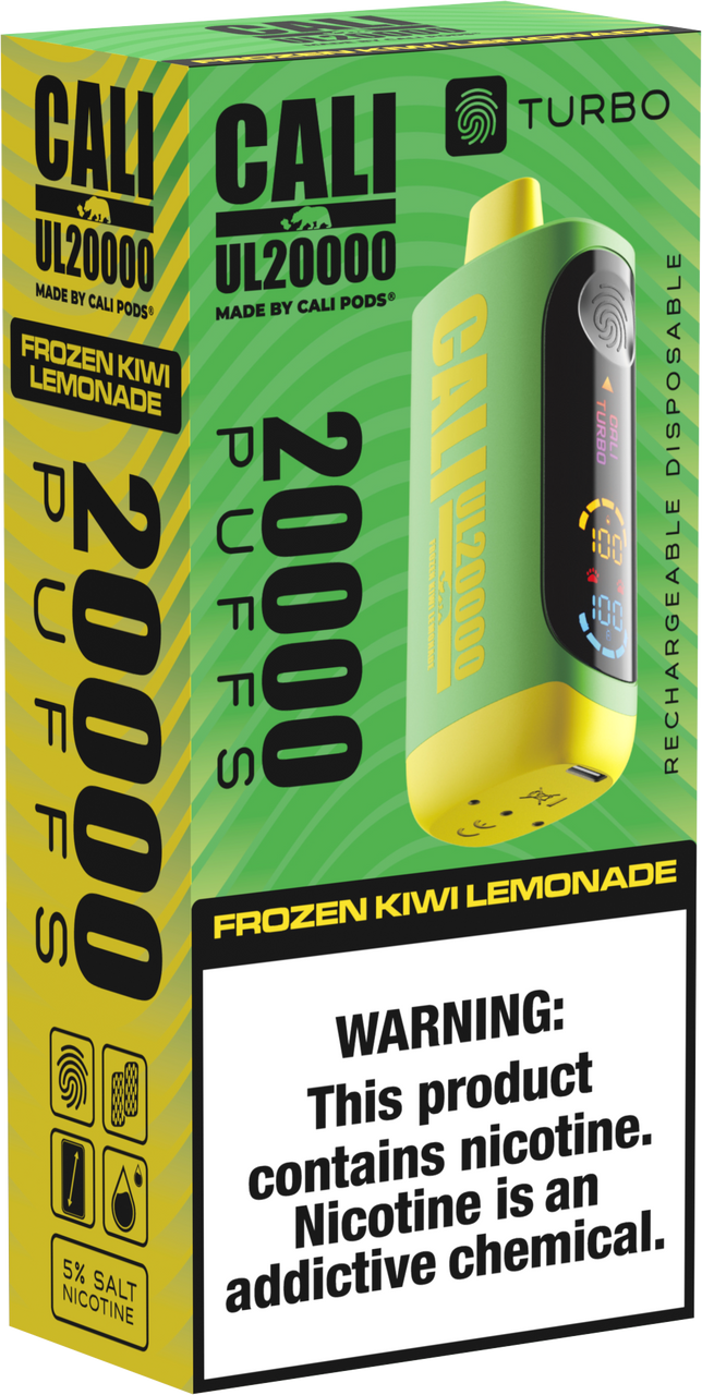 Cali Pod UL20000 6ct Frozen Kiwi Lemonade Packaging