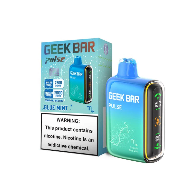 Geek Bar Pulse 7500 Puffs 5% Blue Mint with Packaging