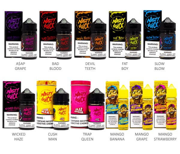 Nasty Juice E-Liquid 60mL Freebase | Group Photo with Packaging