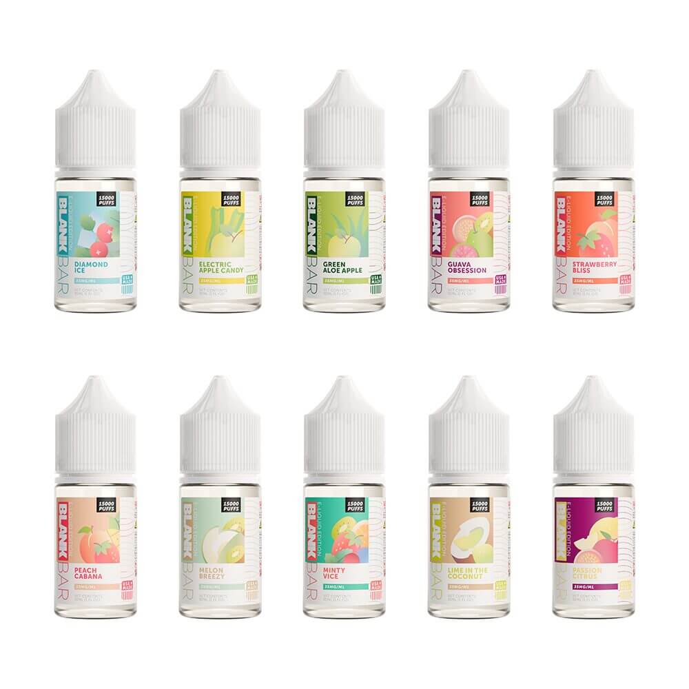 Blank Bar 15000 Puff Salt Series E-Liquid 30mL (Salt Nic) | Group Photo