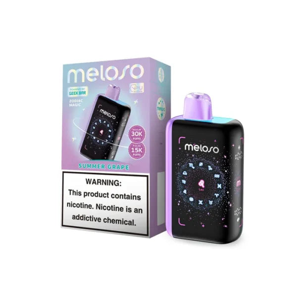 Geek Bar Meloso 30K Puff 5Ct Summer Grape with packaging
