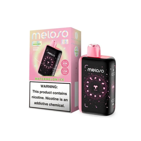 Geek Bar Meloso 30K Puff 5Ct Watermelon Ice with packaging
