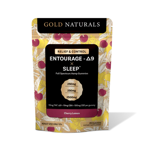 Gold Naturals Entourage D9 Gummies 30Ct Cherry Lemon (Sleep)