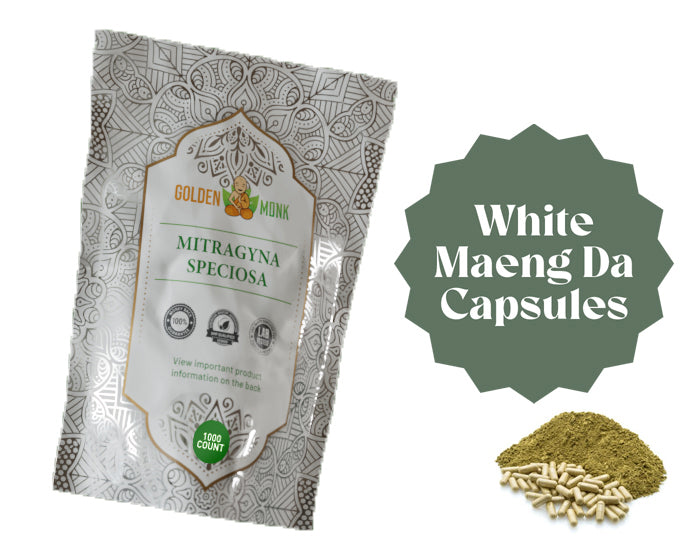 Golden Monk Mitragyna Speciosa 1000 Ct White Maeng Da (Capsules)