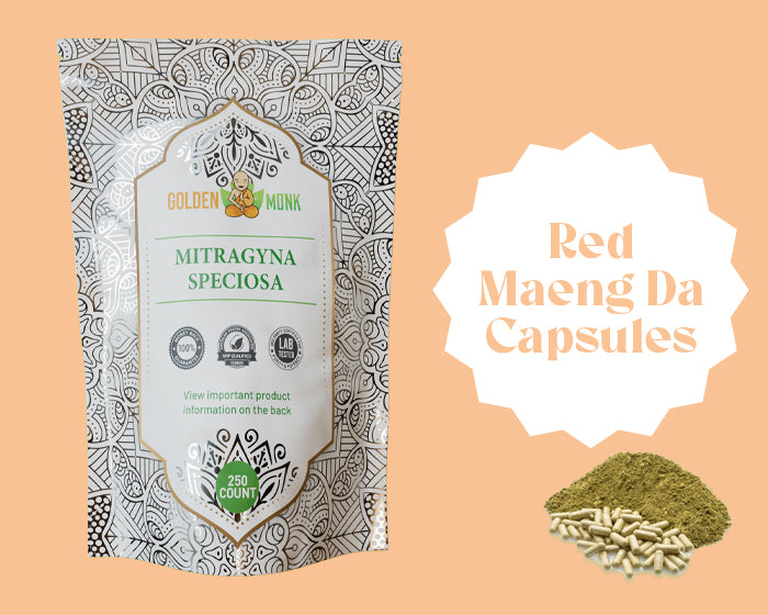 Golden Monk Mitragyna Speciosa  Red Maeng Da (250 Ct) (Capsules)