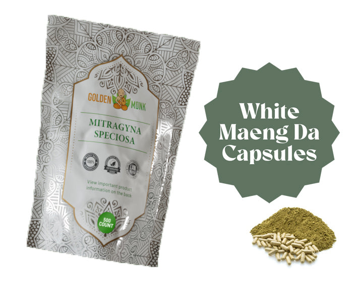 Golden Monk Mitragyna Speciosa  White Maeng Da (500 Ct) (Capsules)