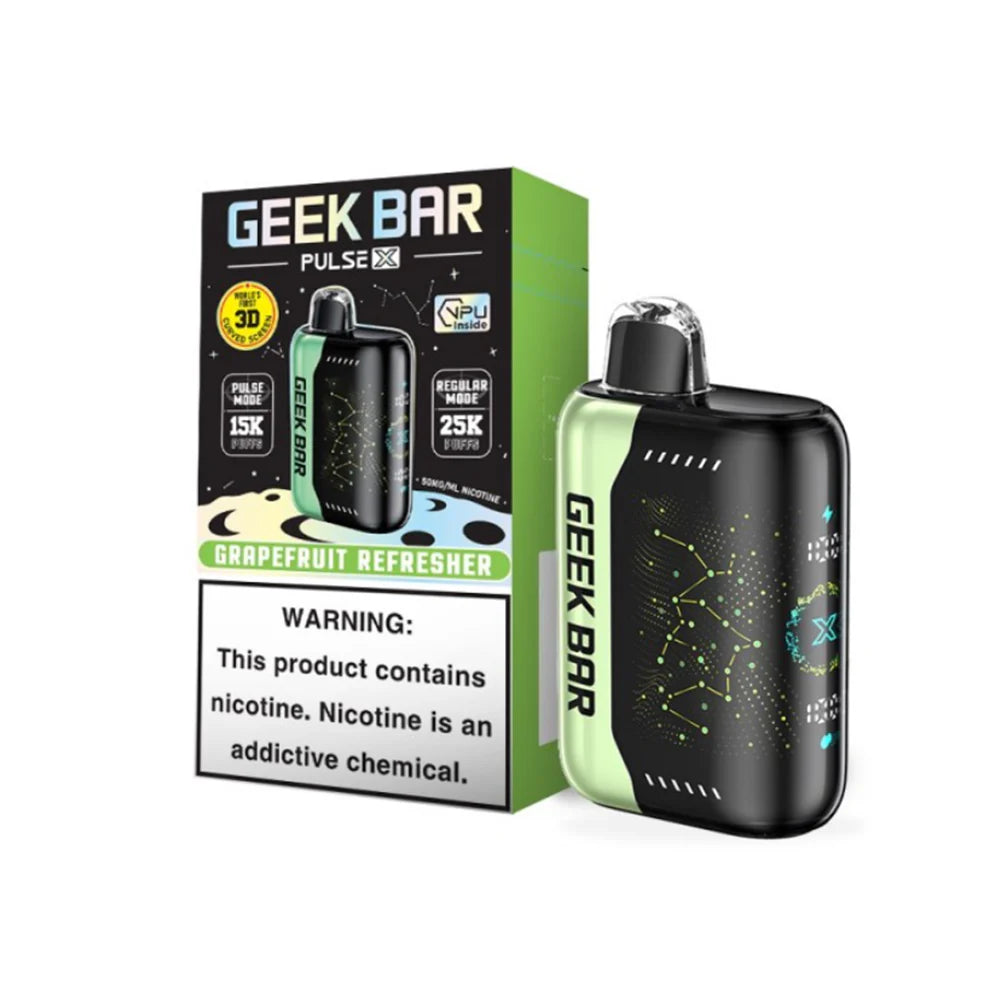 Geek Bar Pulse X Disposable 25000 Puffs 18mL 50mg | MOQ 10 | Grapefruit Refresher with packaging