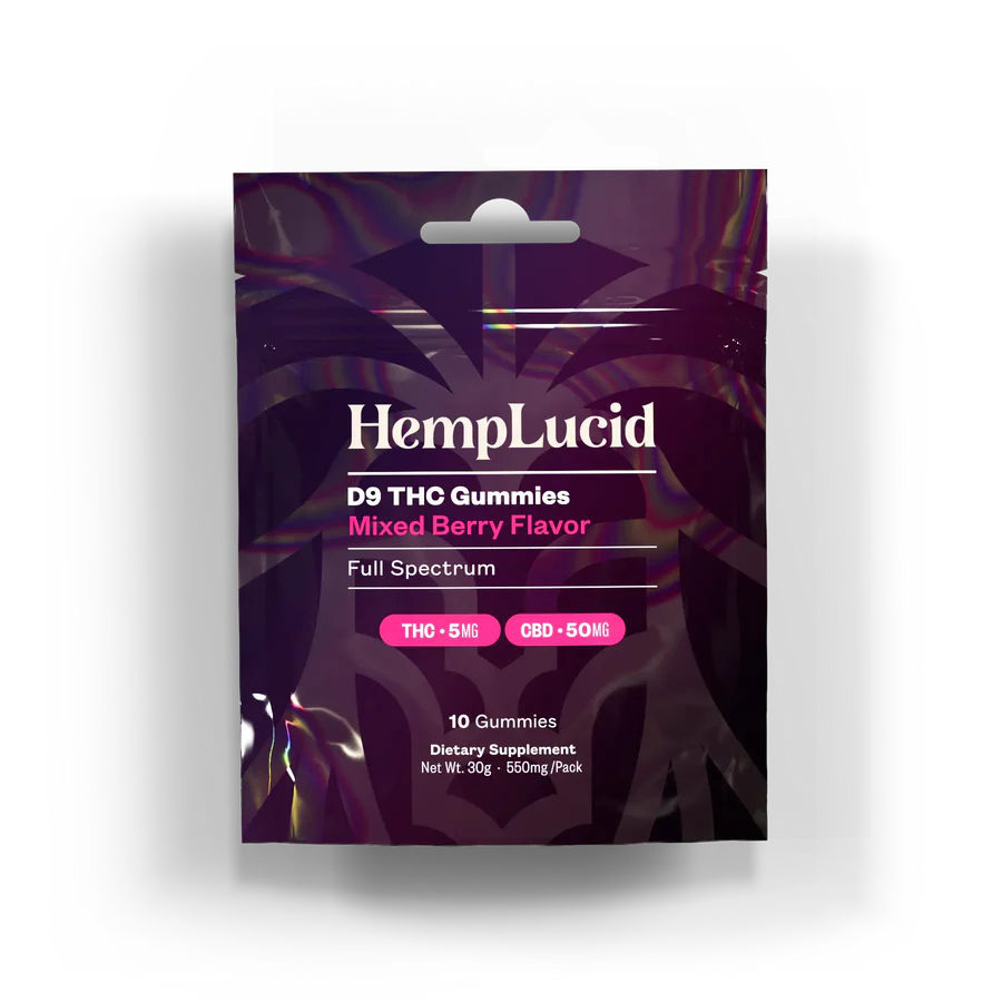 Hemplucid D9 Thc Pack (10 Gummies) Mixed Berry Flavor