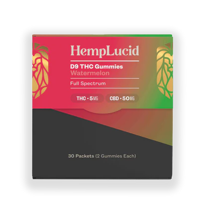 Hemplucid D9 Thc Gummies 30Pk Water Melon (THC 5mg) (CBD 50mg)