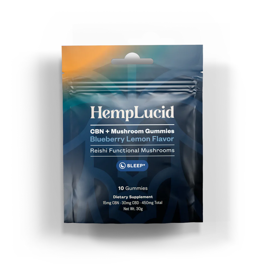 Hemplucid Mushroom Gummies 10Ct (Sleep) Blueberry Lemon