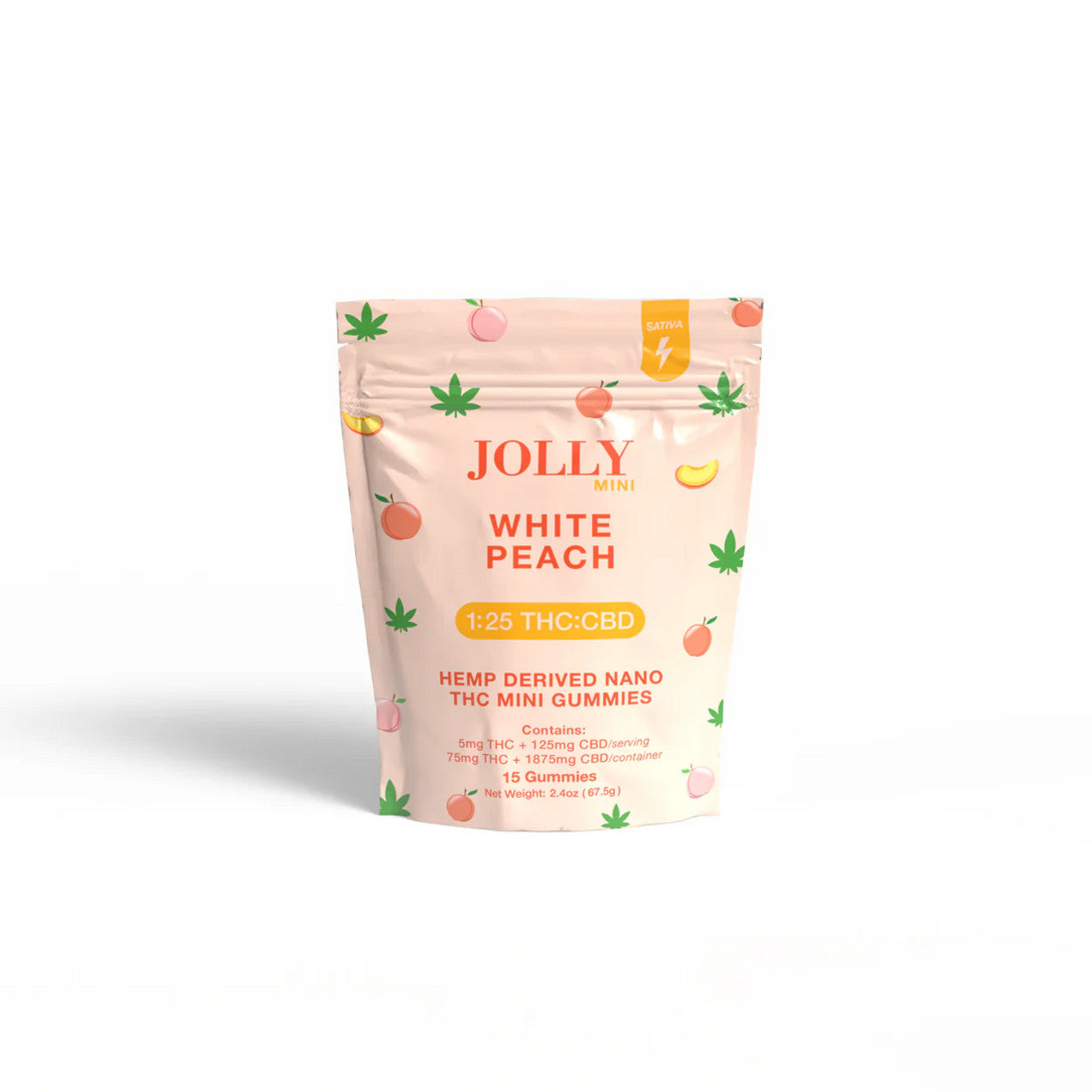 Jolly Mini Gummies 15/5Ct White Peach