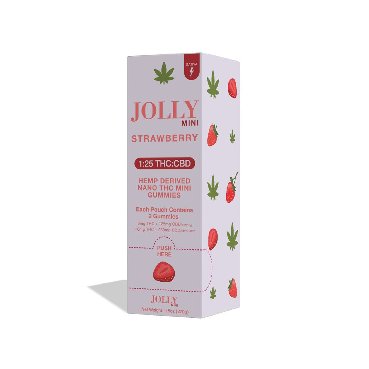 Jolly Mini Gummies 1:25 30Ct Strawberry Packaging