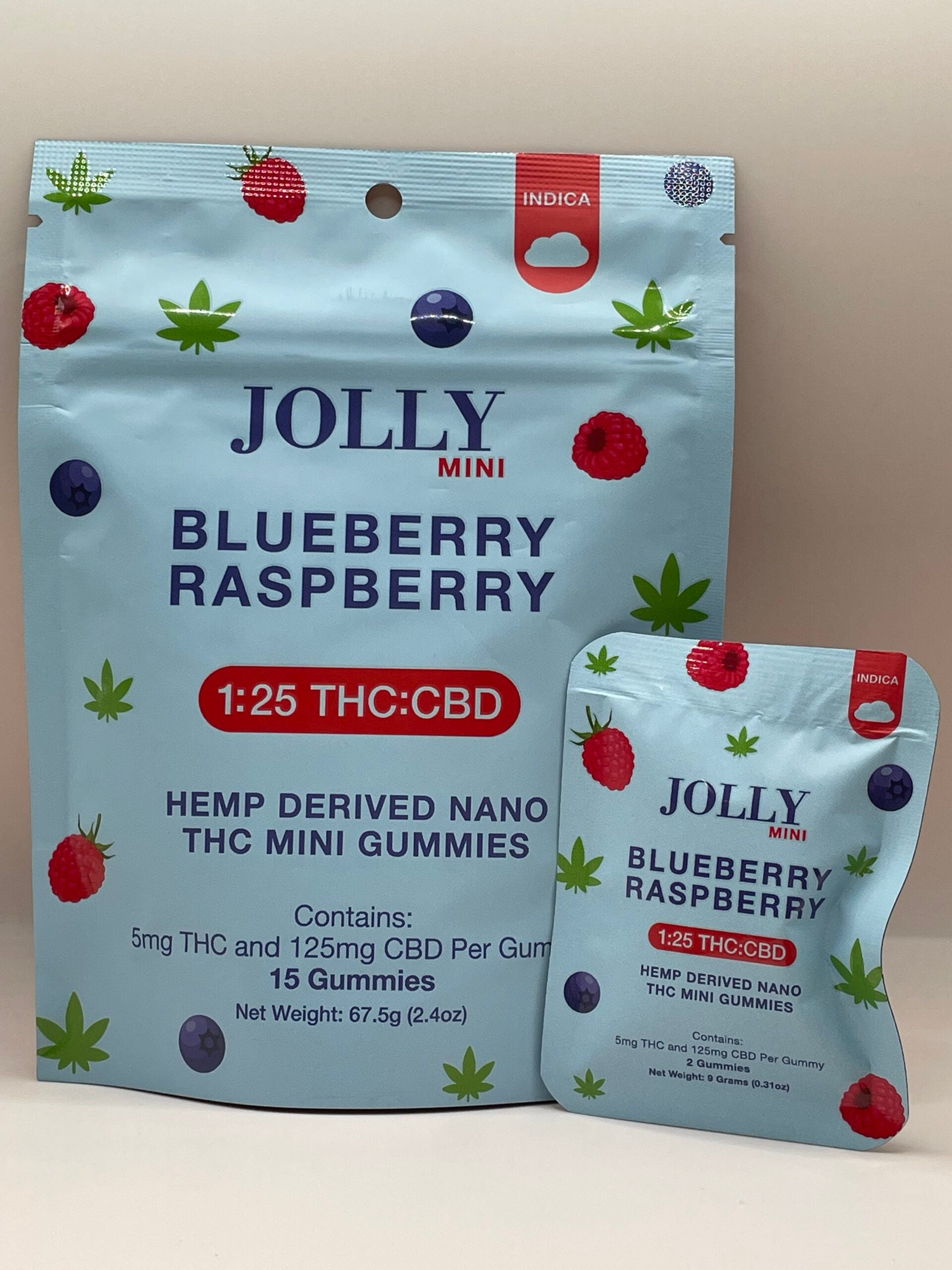 Jolly Mini Gummies Blueberry Raspberry 1:25 with packaging