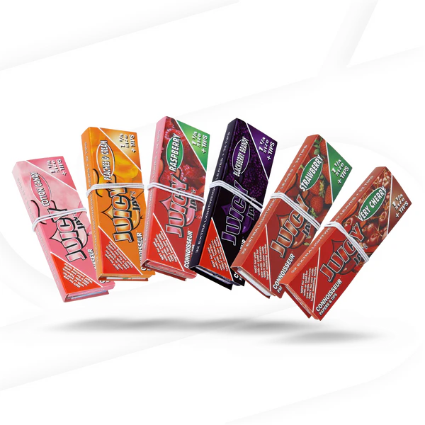 Juicy Jar'S Connoisseur Papers & Tips | Group Photo with packaging
