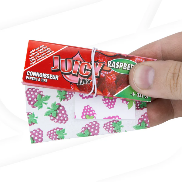 Juicy Jar'S Connoisseur Papers & Tips |  Raspberry with packaging