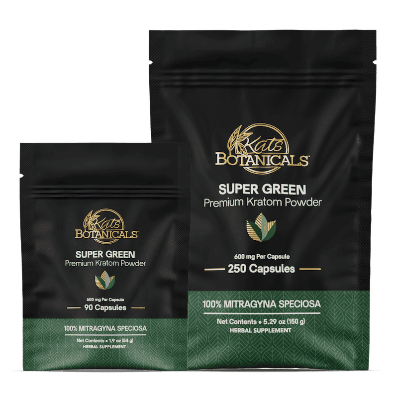 Kats Kratom Super Green (90Ct), (250Ct) Capsules