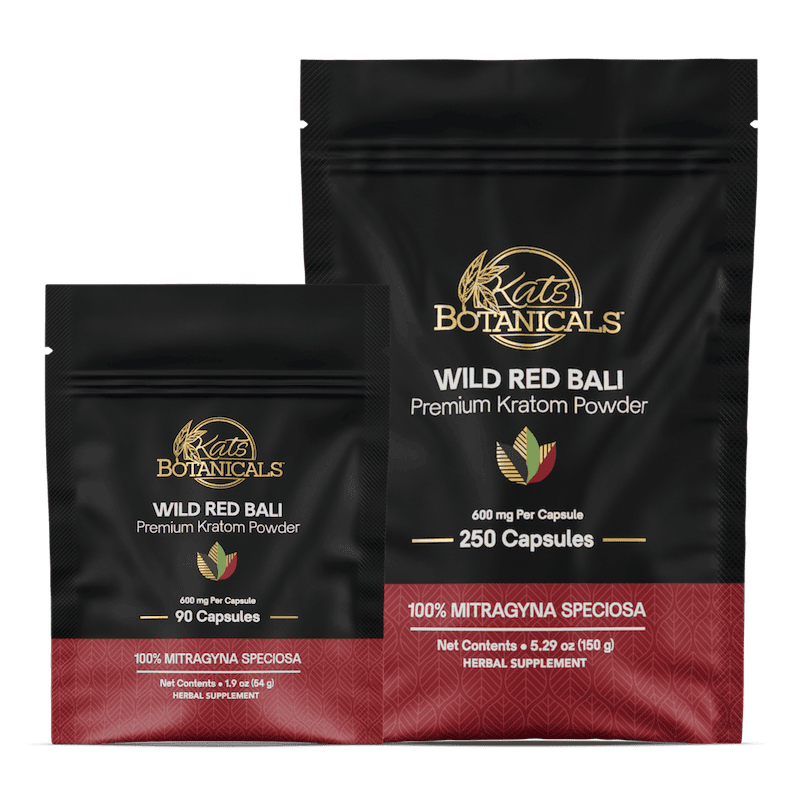 Kats Kratom Wild Red Bali (90Ct), (250Ct) Capsules