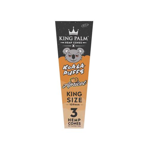 King Palm Hemp Cones King Size 30/3Pk | Apricot with packaging
