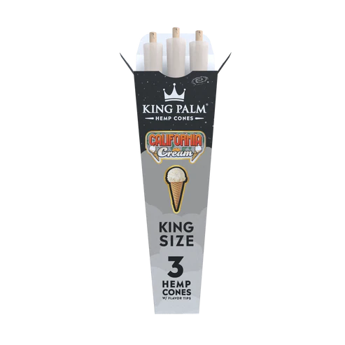 King Palm Hemp Cones King Size 30/3Pk | California Cream with packaging