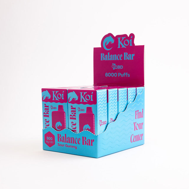 Koi Balance Bar Cbd 6K Puff 10Pk 5/31/26 Sour Gummy With Packaging