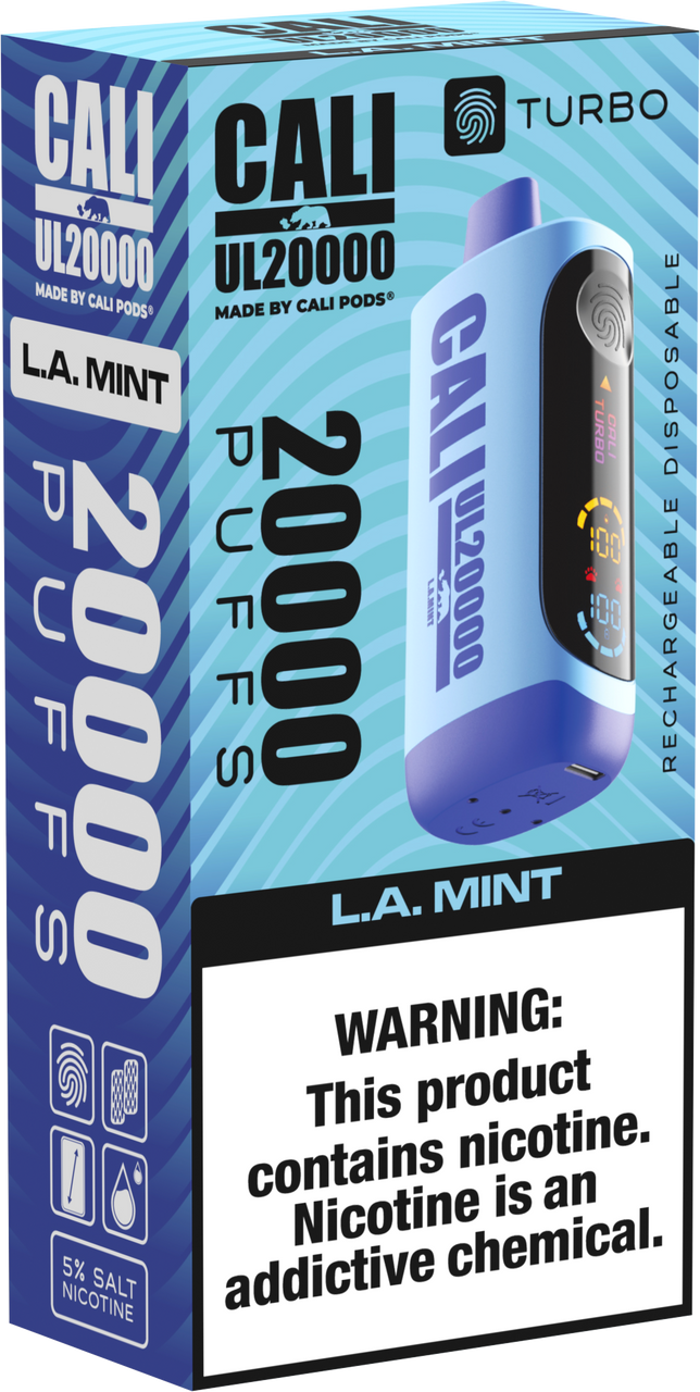 Cali Pod UL20000 6ct La Mint Packaging