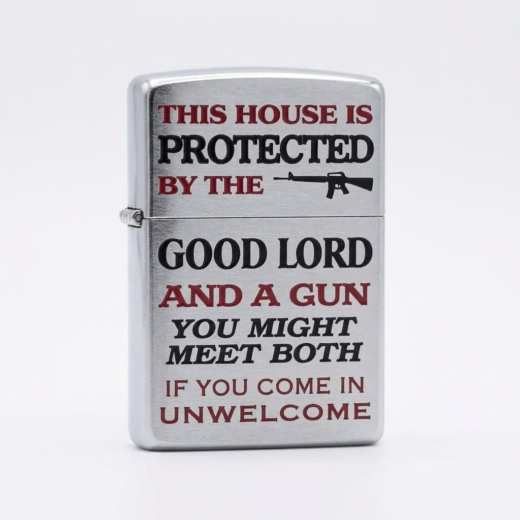 GENUINE ZIPPO LIGHTER (THIS HOUSE IS PROTECTED)