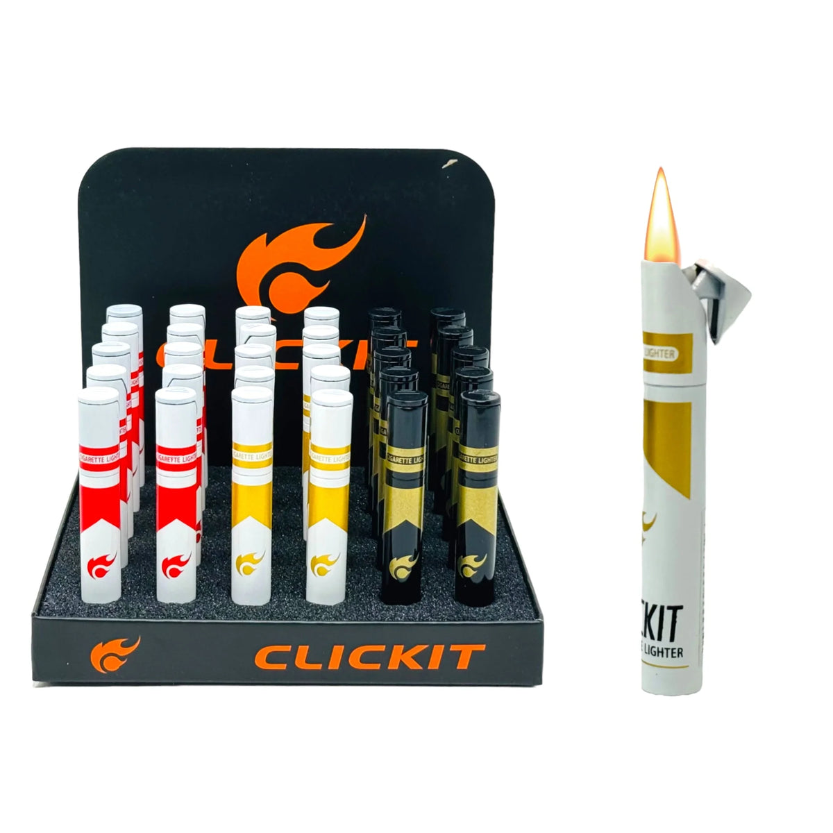CLICK IT CIGARRETTE LIGHTER 30CT WITH PACKAGING
