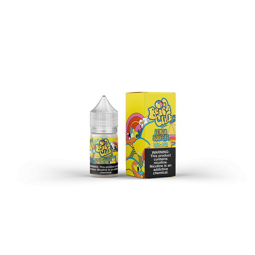 Beach Club E-Liquid 30mL (Salts) | Lemon Squeeze with Packaging
