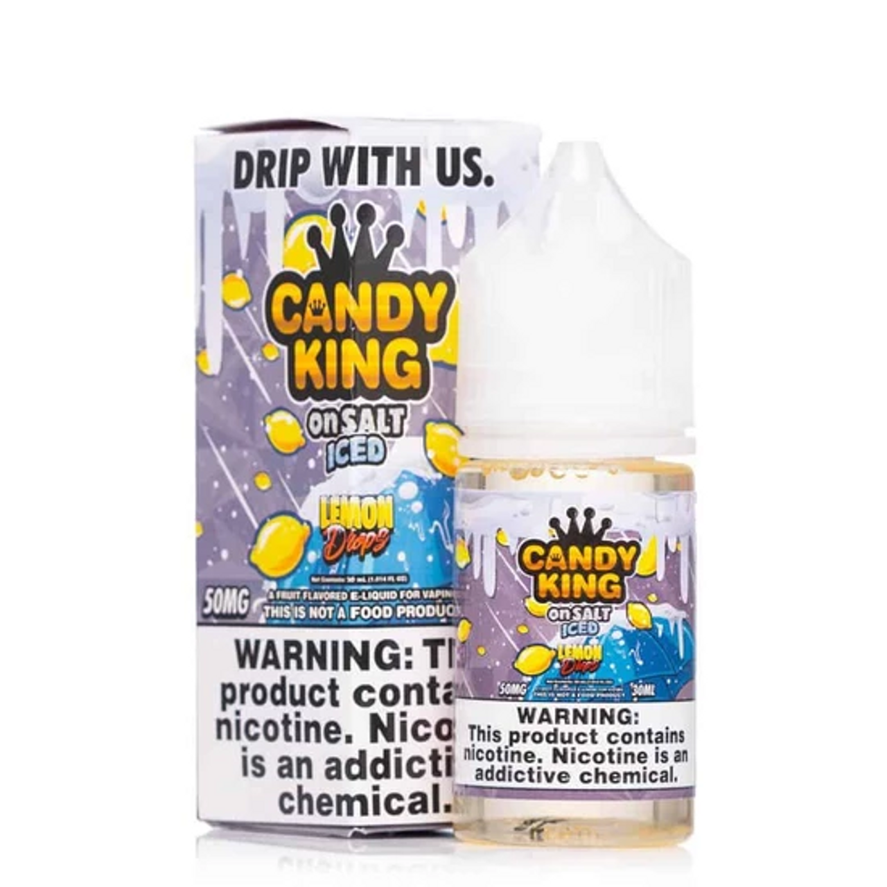 Candy King Salt Series E-Liquid 30mL (Salt Nic) Lemon Drops Iced with Packaging