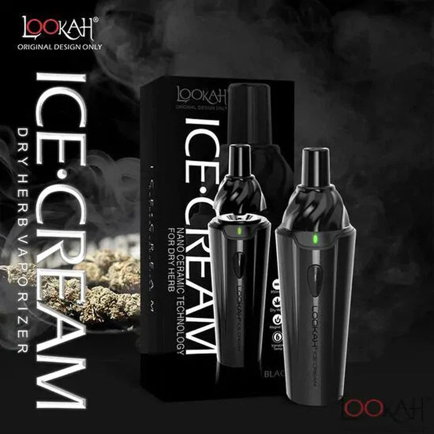 Lookah Ice Cream Nano Ceramic Technology For Dry Herb Black with pacakging