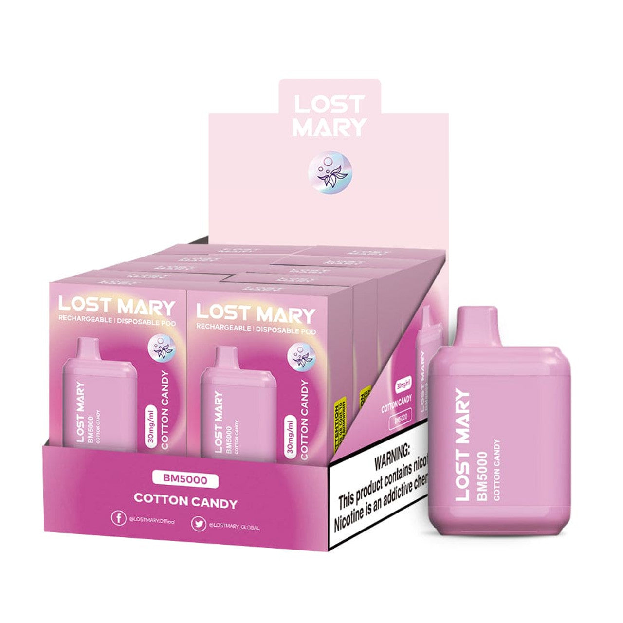 Lost Mary Bm5000 3% 10Pk -  COTTONCANDY - with packaging