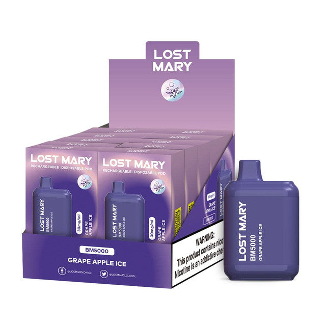 Lost Mary Bm5000 3% 10Pk -  GRAPEAPPLEICE - with packaging